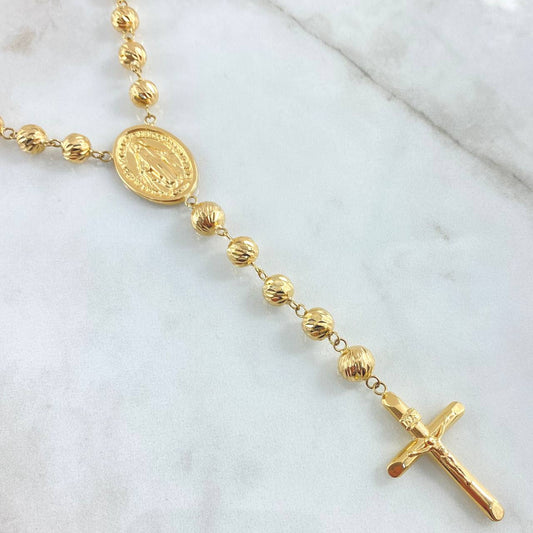 Rosario Virgen Milagrosa 25.3gr / 65cm / Oro 18K *