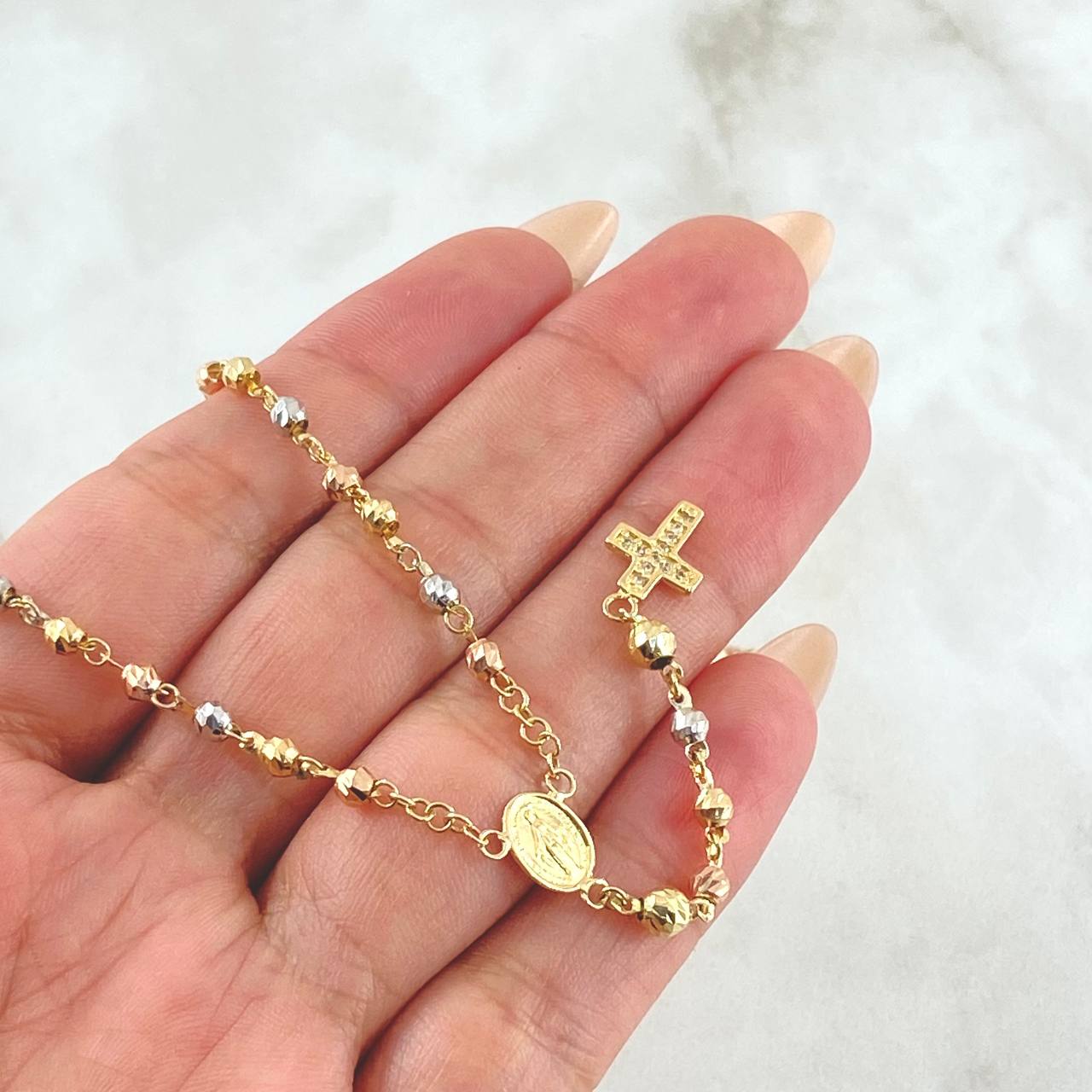 Rosario Virgen Milagrosa 7.8gr / 55cm / Oro 18K *