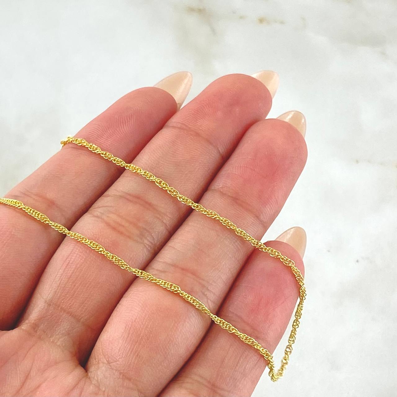 Cadena Singapur 2.05gr / 40cm / +3 Oro 18K *