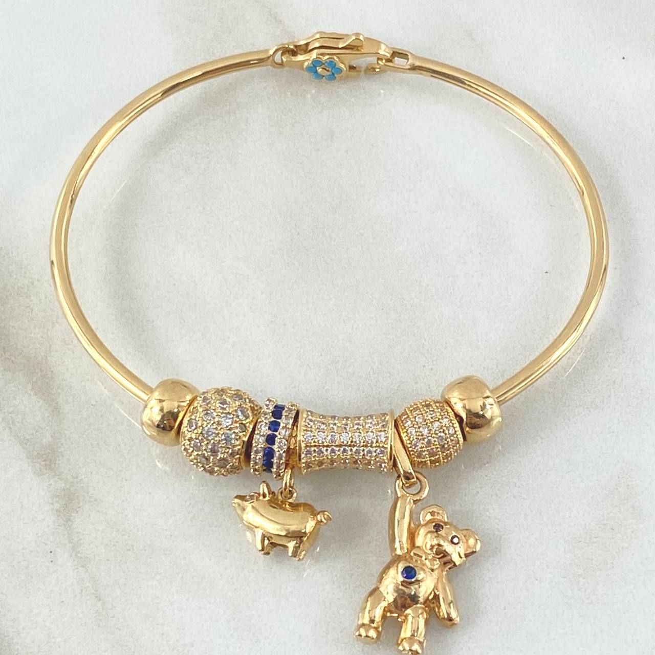 Pulso Aro Dijes 15.55gr / 17cm / Oro 18K *