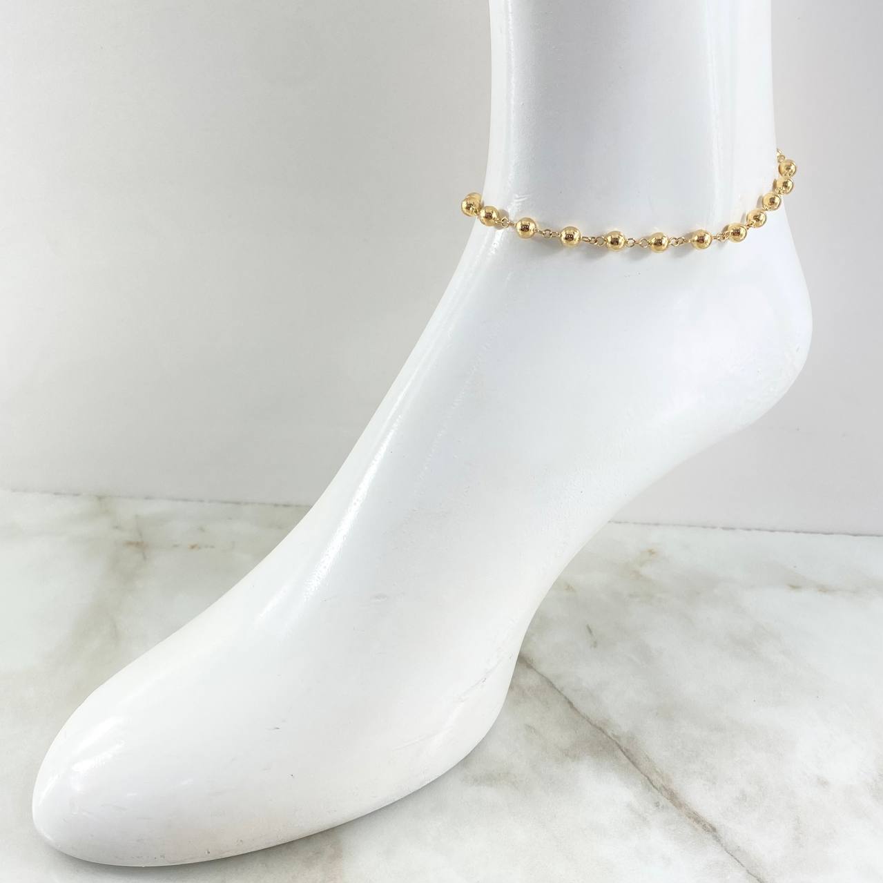 Tobillera Tipo Militar 4.8gr / 25cm / Oro 18K