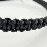 Pulsera Tejida Negra Familia Tres Oros 18K