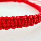 Pulsera Tejida Roja Mamá Oro Amarillo 18K