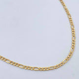 Cadena Figaro 3.85gr / 61cm / 2.4mm Oro Amarillo +0 18K &