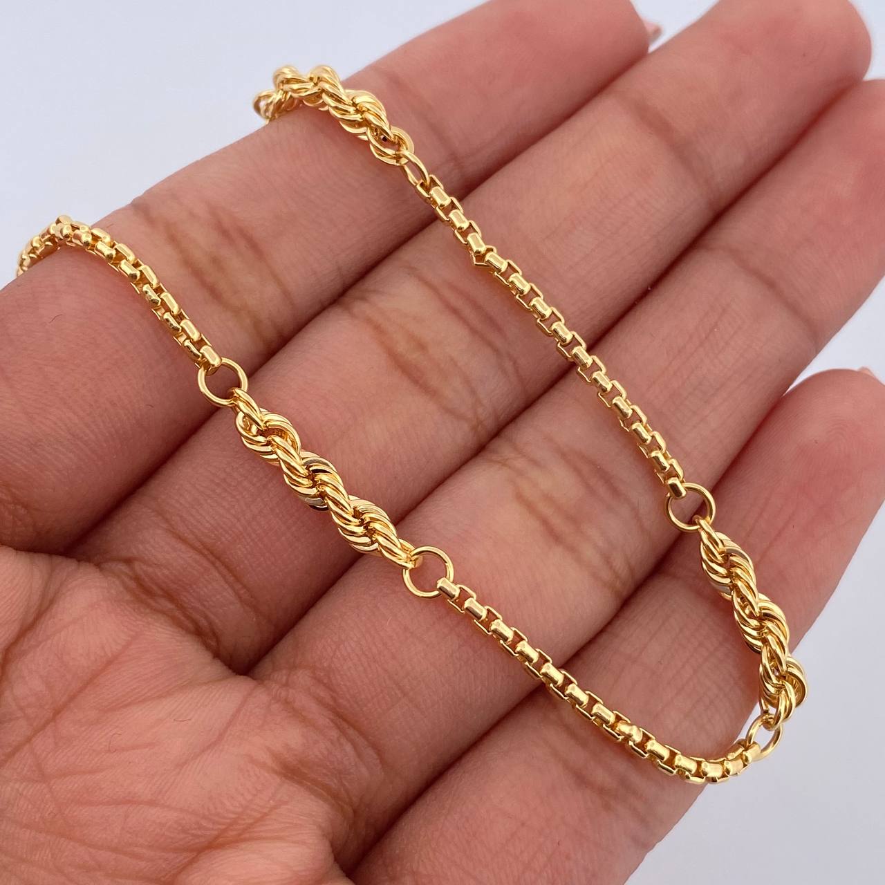 Pulso Lazo Veneciana 2.4gr / 19cm / 3mm Oro Amarillo +3 18K &
