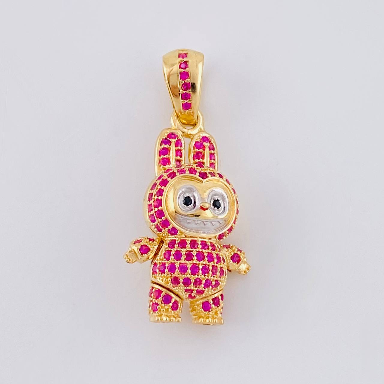 Dije Conejo Sonriente 6.05 g / 3.3 cm Dos Oros Amarillo Blanco 18K