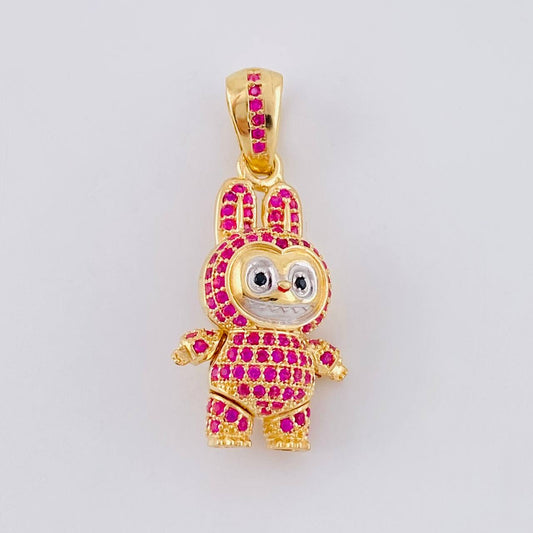 Dije Conejo Sonriente 6.05 g / 3.3 cm Dos Oros Amarillo Blanco 18K