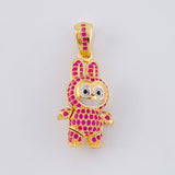 Dije Conejo Sonriente 6.05 g / 3.3 cm Dos Oros Amarillo Blanco 18K