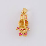 Dije Conejo Sonriente 6.05 g / 3.3 cm Dos Oros Amarillo Blanco 18K