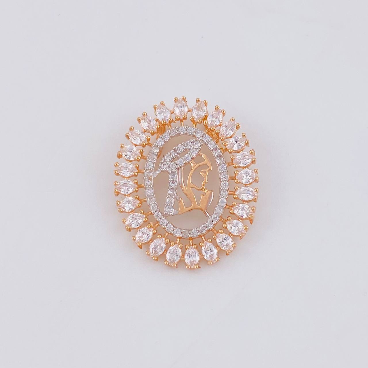 Dije Virgen Maria 2.8 g / 2.4 cm Oro Rosa 18K