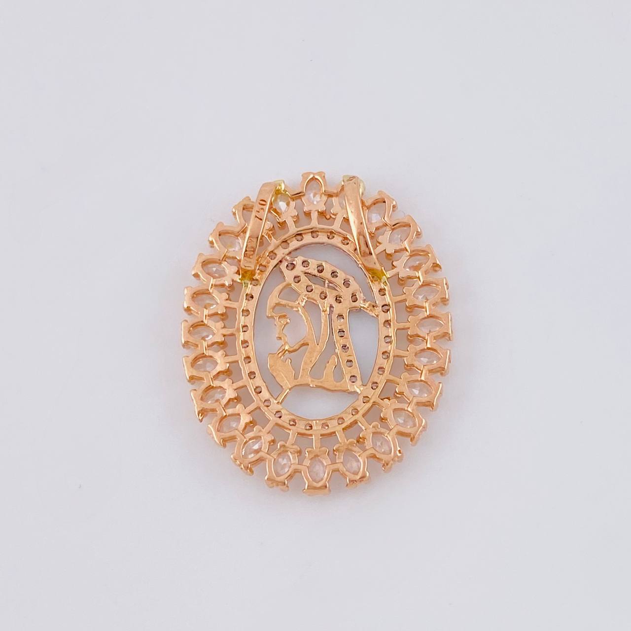 Dije Virgen Maria 2.8 g / 2.4 cm Oro Rosa 18K