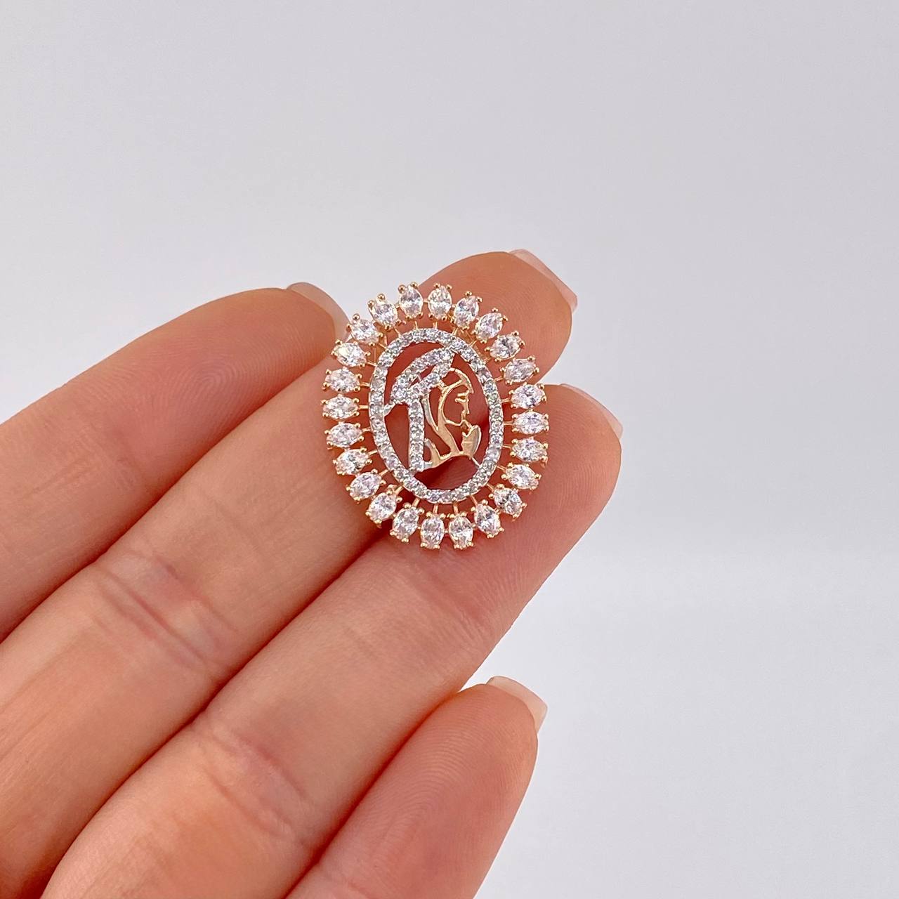 Dije Virgen Maria 2.8 g / 2.4 cm Oro Rosa 18K