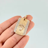 Dije Placa Corona 9.3 g / 3.9 cm Oro Amarillo 18K