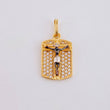 Dije Placa Cruz Cristo Milagroso 2.25 g / 2.3 cm Dos Oros Amarillo Blanco 18K