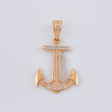 Dije Ancla 4.1 g / 3.8 cm Dos Oros Blanco Rosa 18K