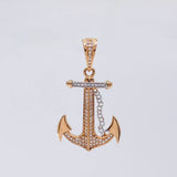 Dije Ancla 4.1 g / 3.8 cm Dos Oros Blanco Rosa 18K