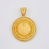 Dije Medalla Corona 20 g / 5.4 cm Dos Oros Amarillo Blanco 18K