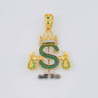 Dije Realeza Signo Dolar 9.65 g / 4.6 cm Dos Oros Amarillo Blanco 18K