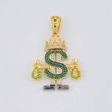 Dije Realeza Signo Dolar 9.65 g / 4.6 cm Dos Oros Amarillo Blanco 18K