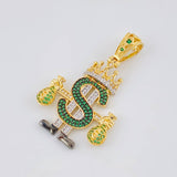 Dije Realeza Signo Dolar 9.65 g / 4.6 cm Dos Oros Amarillo Blanco 18K