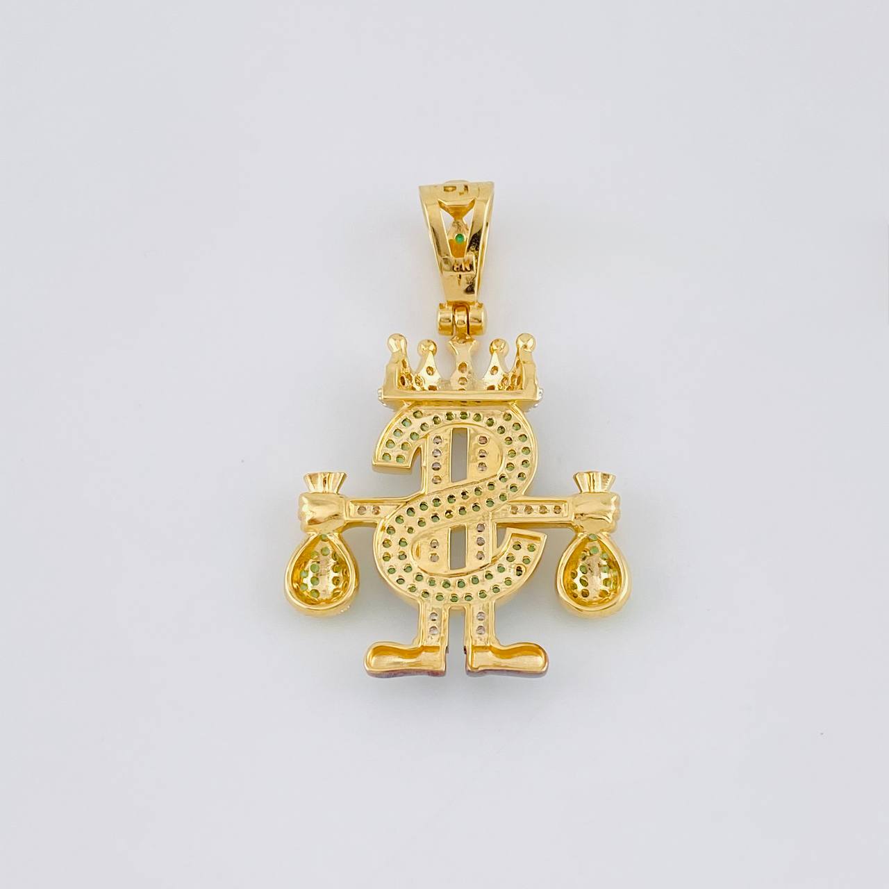Dije Realeza Signo Dolar 9.65 g / 4.6 cm Dos Oros Amarillo Blanco 18K