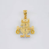 Dije Realeza Signo Dolar 9.65 g / 4.6 cm Dos Oros Amarillo Blanco 18K