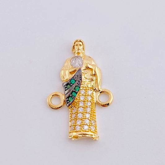 Herraje Judas Tadeo 1.9 g / 2 cm Dos Oros Amarillo Blanco 18K