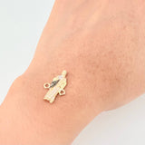 Herraje Judas Tadeo 1.9 g / 2 cm Dos Oros Amarillo Blanco 18K