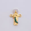 Herraje Judas Tadeo 1.2 g / 1.8 cm  Dos  Oros Amarillo Blanco 18K