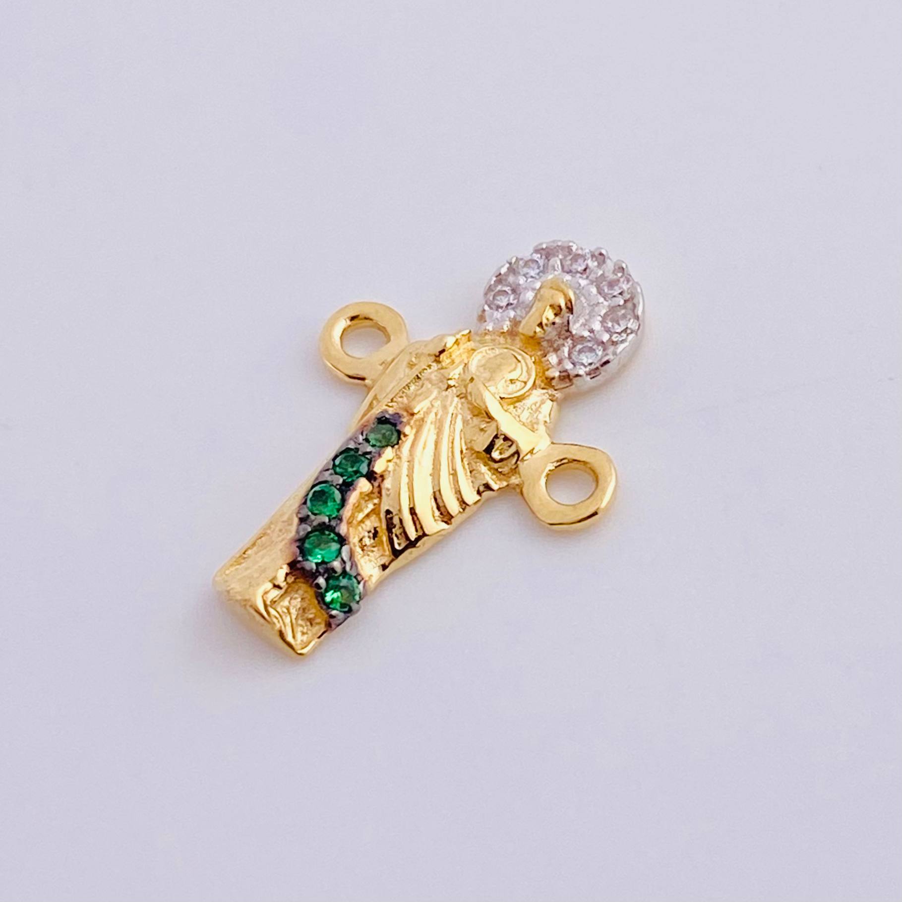 Herraje Judas Tadeo 1.2 g / 1.8 cm  Dos  Oros Amarillo Blanco 18K