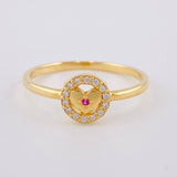 Anillo Aro Corazón Central 2.15 g / T8 Oro Amarillo 18K