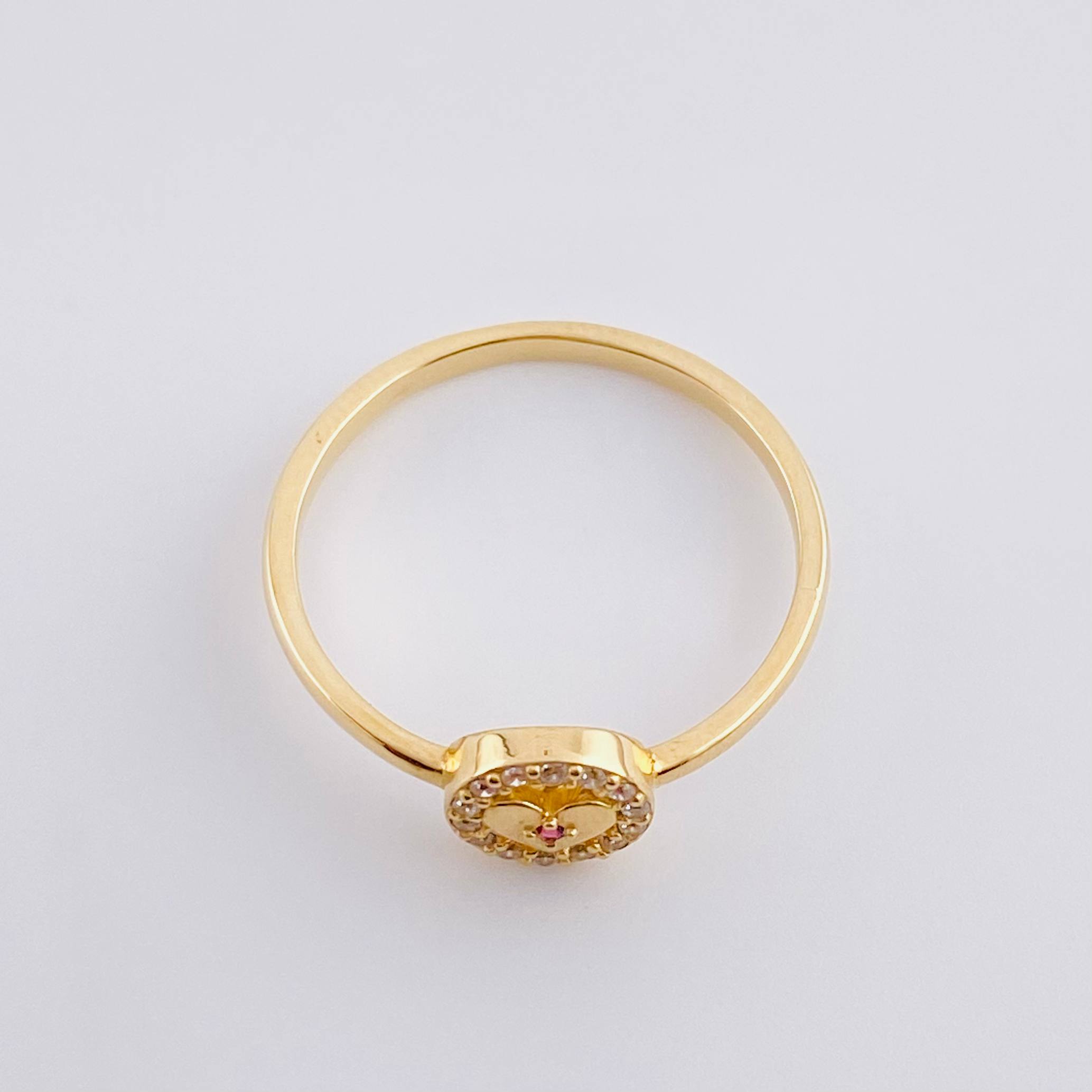 Anillo Aro Corazón Central 2.15 g / T8 Oro Amarillo 18K