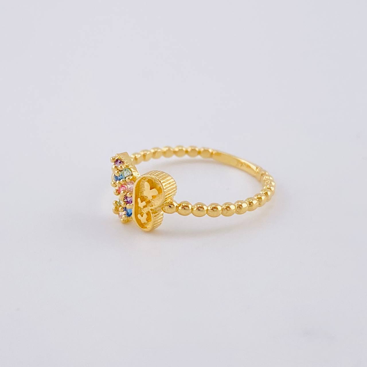 Anillo Mariposa Mate 1.45 g / T6 3/4 Oro Amarillo 18K
