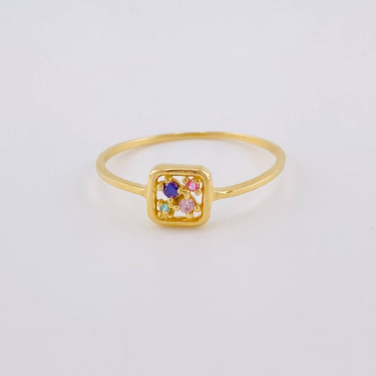Anillo Cuadro Triqui 0.95 g / T6 3/4 Oro Amarillo 18K