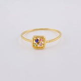 Anillo Cuadro Triqui 0.95 g / T6 3/4 Oro Amarillo 18K