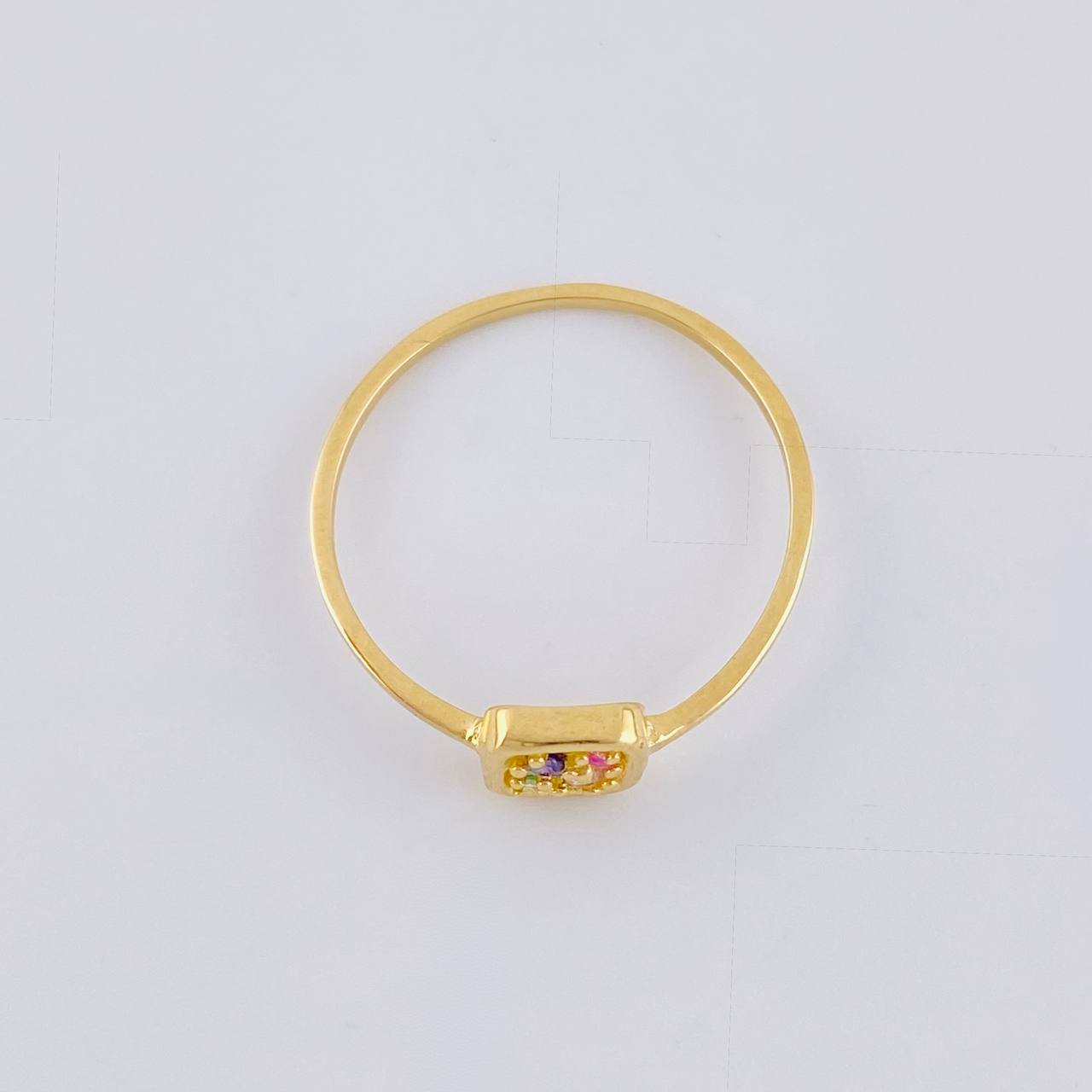 Anillo Cuadro Triqui 0.95 g / T6 3/4 Oro Amarillo 18K