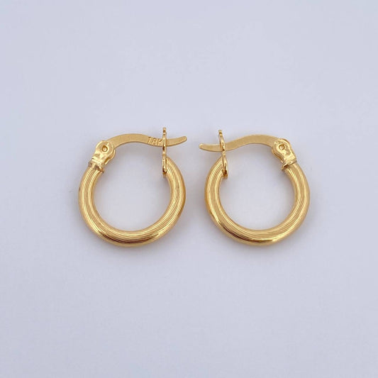 Candongas Sofi 1.2gr / 1.6cm / Espiral Rayadas Oro Amarillo 18K &