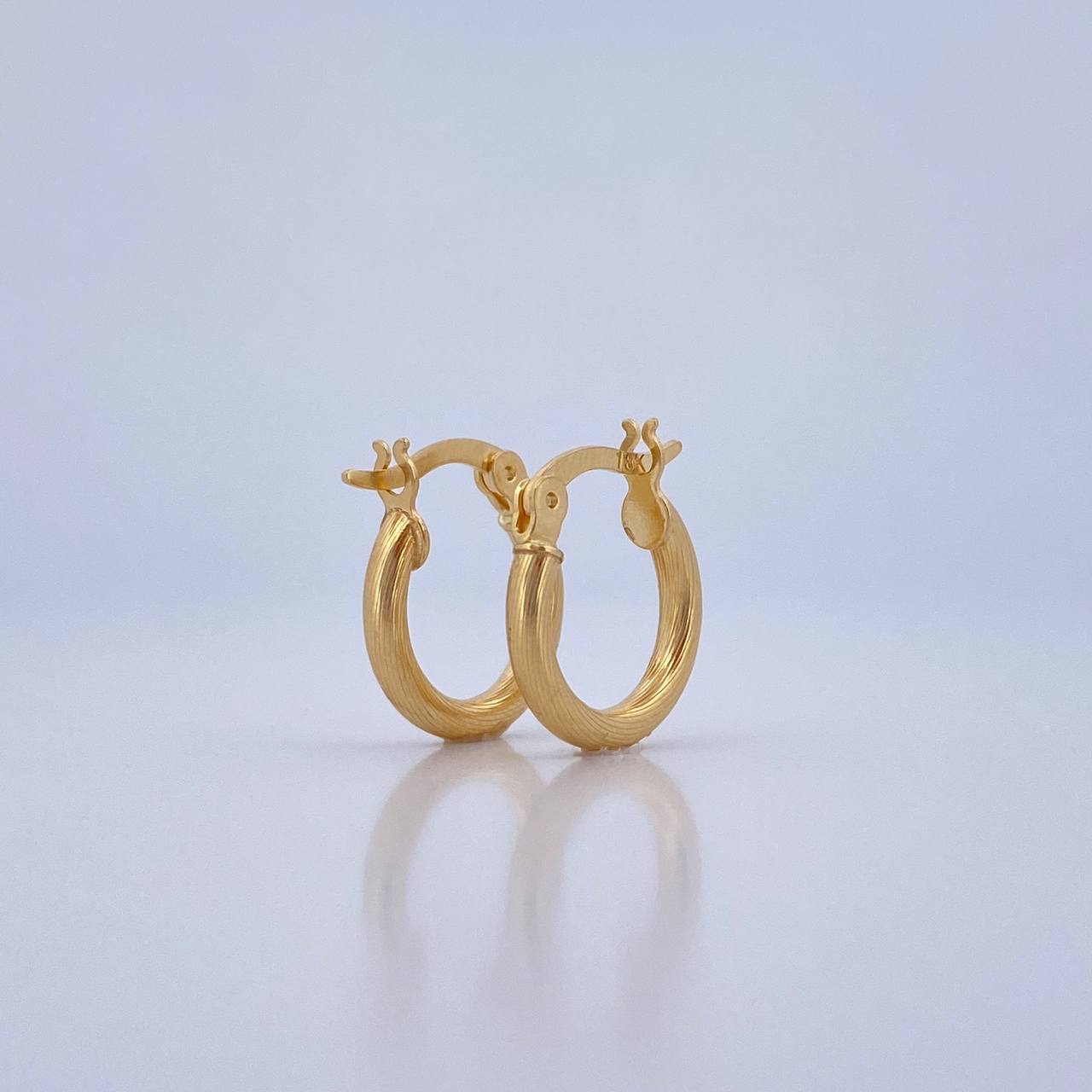 Candongas Sofi 1.2gr / 1.6cm / Espiral Rayadas Oro Amarillo 18K &