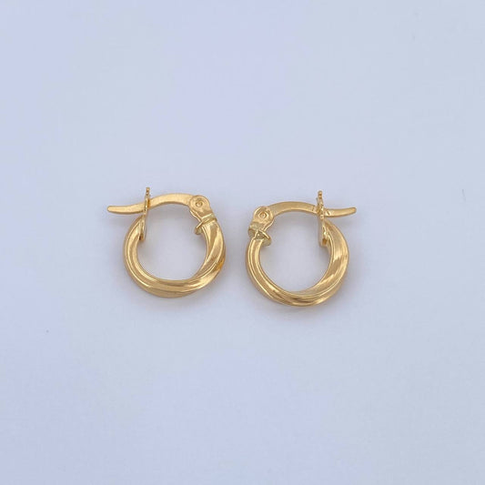 Candongas Bridget 1.1gr / 1.4cm / Entorchadas Oro Amarillo 18K &