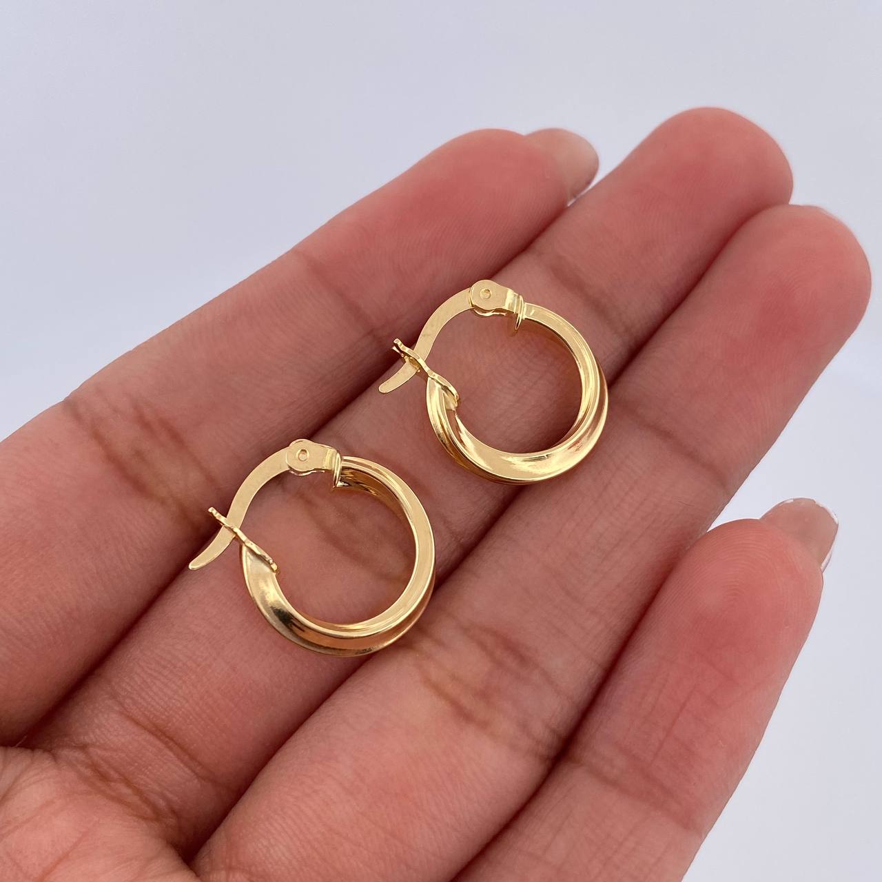 Candongas Bridget 1.3gr / 1.6cm / Entorchadas Oro Amarillo 18K &