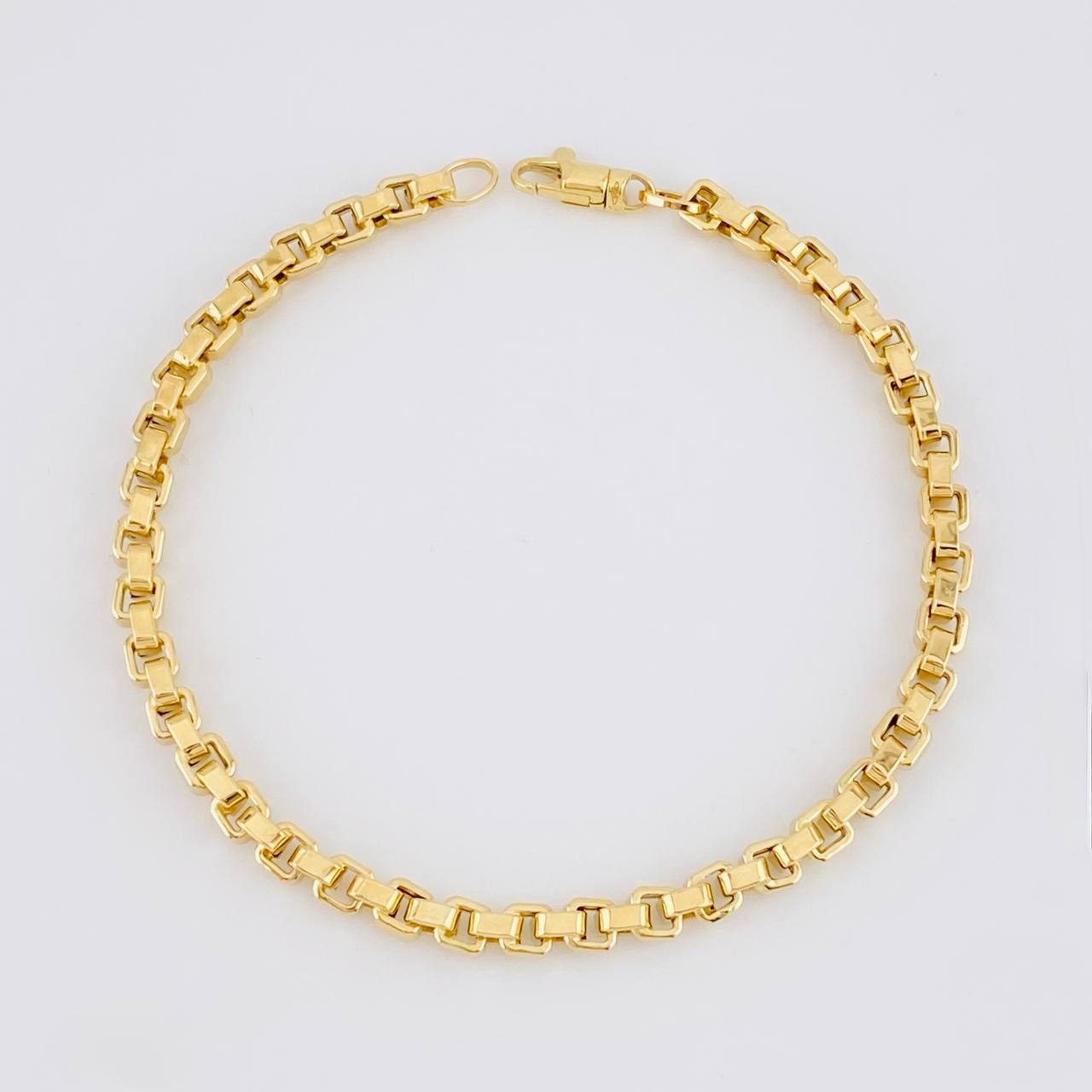 Pulso Veneciana Cuadrada 6.55g / 21.5cm / 4.5mm Tres Oros 18K
