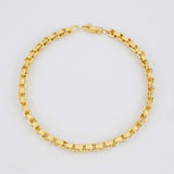 Pulso Veneciana Cuadrada 6.65g / 21.5cm / 4.5mm Tres Oros 18K