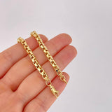 Pulso Veneciana Cuadrada 6.85g / 21.5cm / 4.5mm Tres Oros 18K