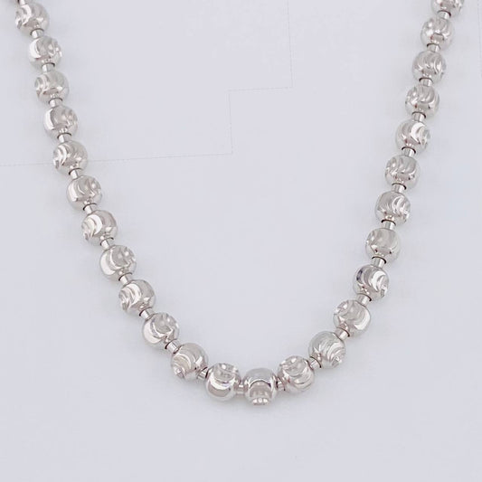 Cadena Militar Media Luna 15.4g / 50cm / 3mm Oro Blanco 18K