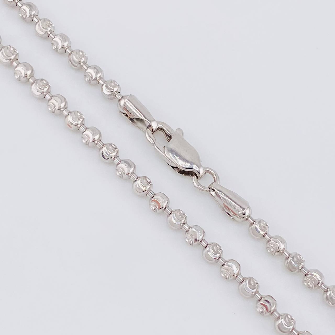 Cadena Militar Media Luna 15.4g / 50cm / 3mm Oro Blanco 18K