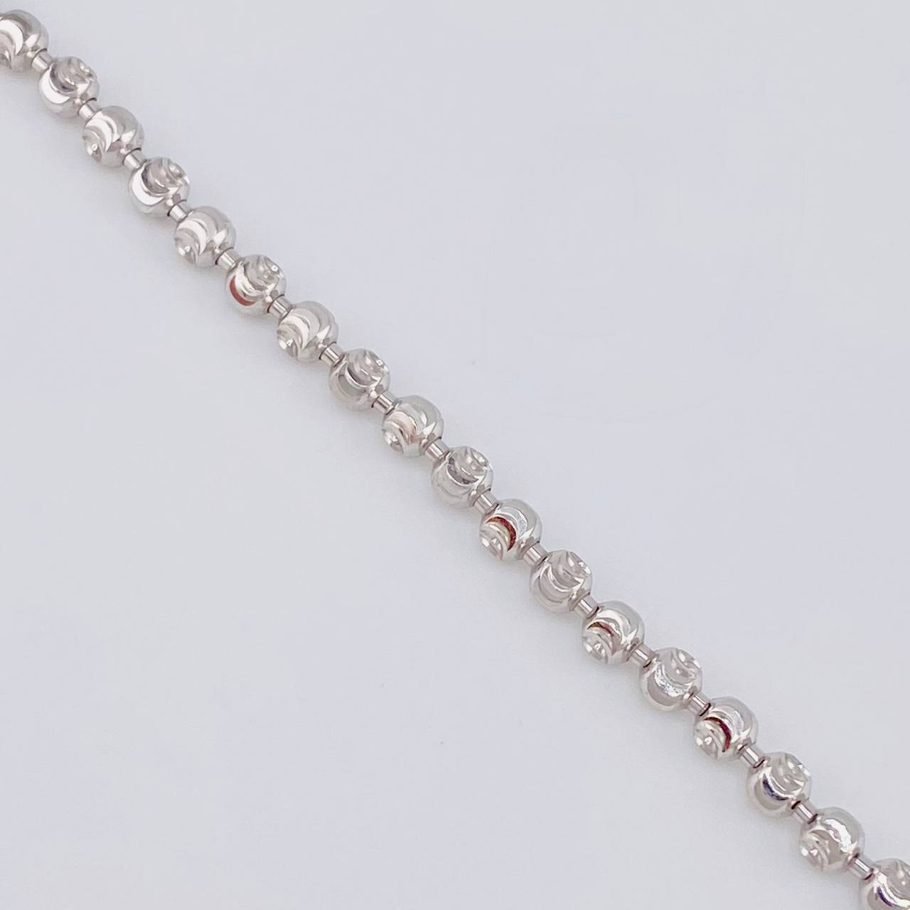 Cadena Militar Media Luna 15.4g / 50cm / 3mm Oro Blanco 18K