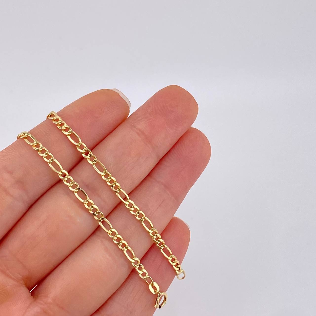 Cadena Figaro 3.7g / 60cm / 3.2mm Oro Amarillo 18K