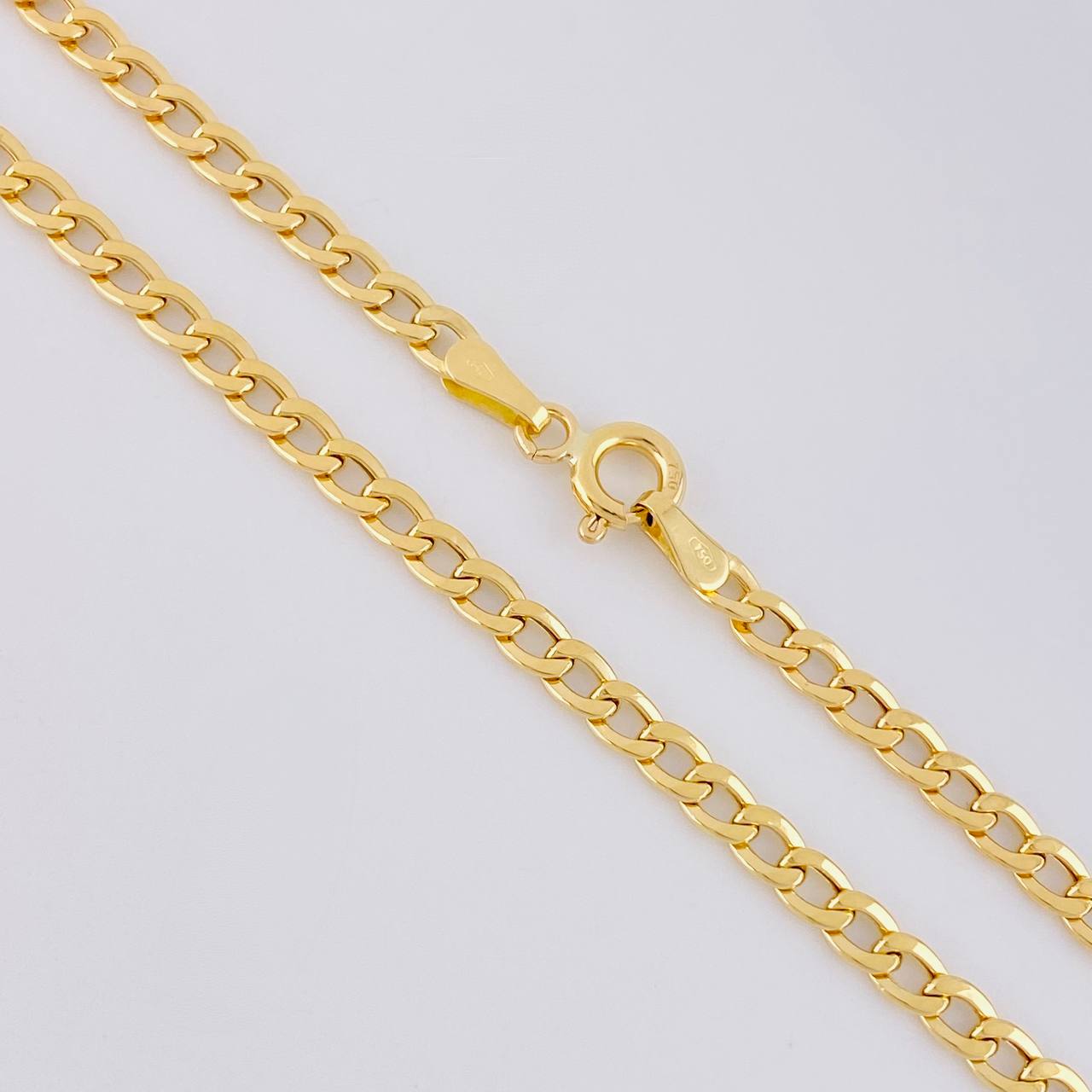Cadena Cubana 3.4g / 50cm / 3mm Oro Amarillo 18K