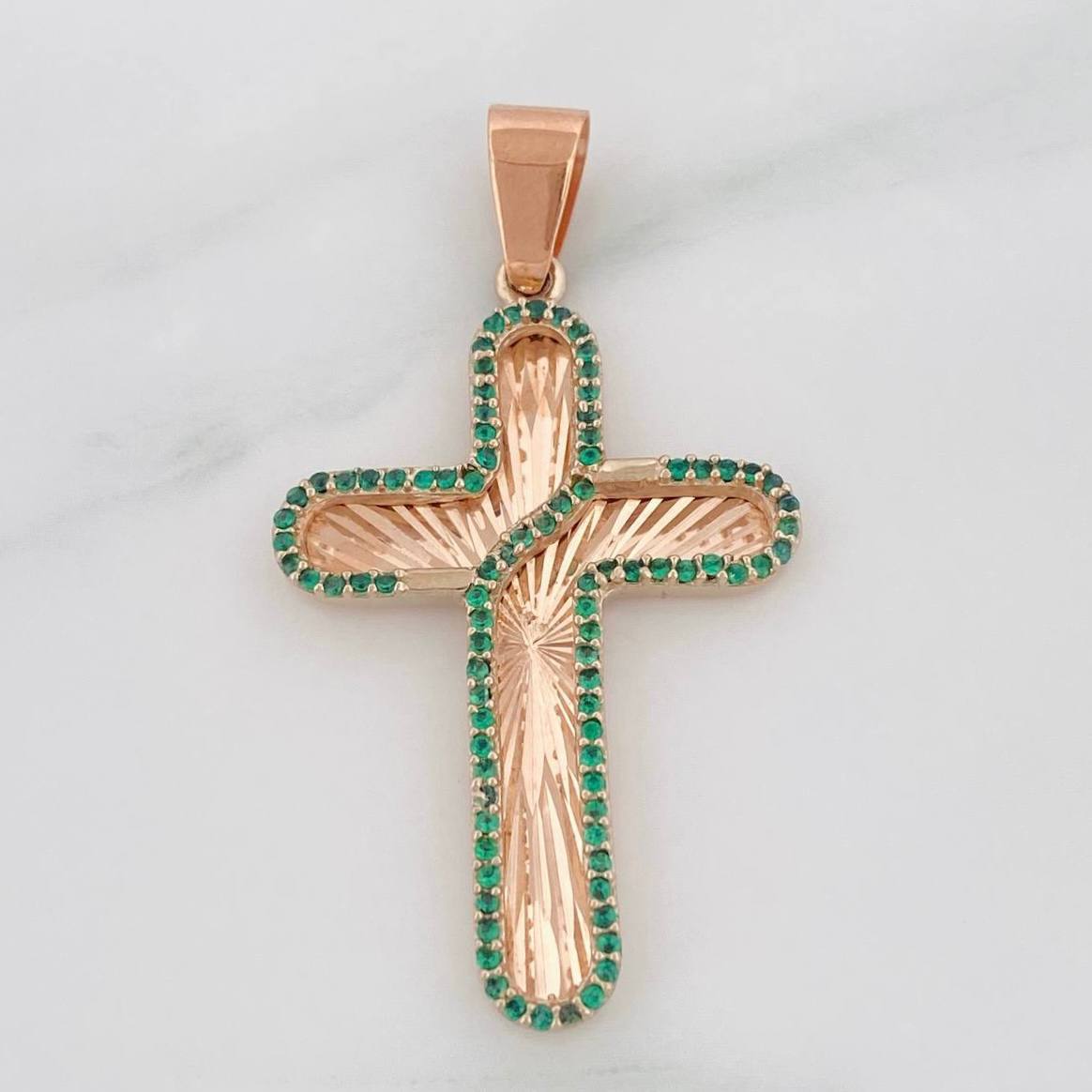 Dije Cruz Diamantada 5g / 4.5cm Oro Rosa 18K