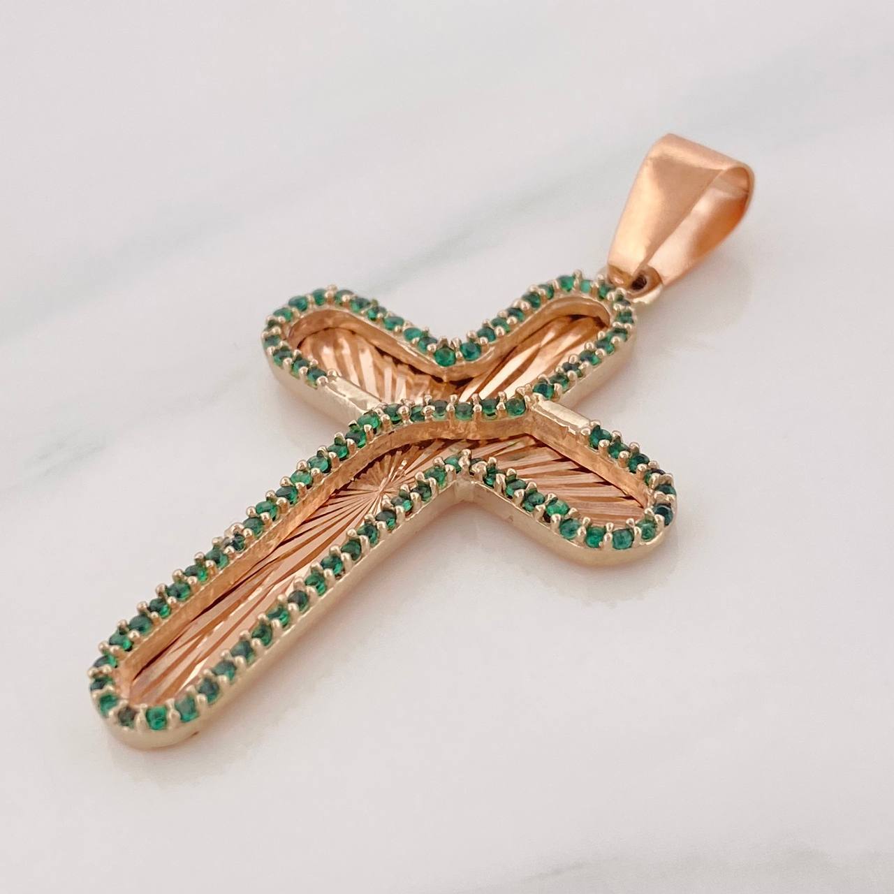 Dije Cruz Diamantada 5g / 4.5cm Oro Rosa 18K